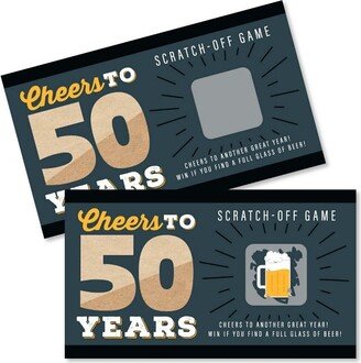 Big Dot of Happiness Cheers and Beers to 50 Years - 50th Birthday Party Game Scratch Off Cards - 22 Count