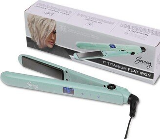 Sassy By Savannah Chrisley Sassy 1” Titanium Flat Iron, Adjustable Heat Hair Straightener with Ion Generator Green