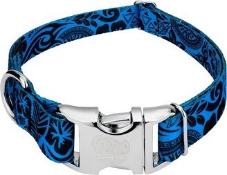 Country Brook Petz Premium Blue Polynesian Dog Collar (1 Inch, Extra Large)