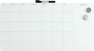 ThreeByThree Seattle Monthly Glass Magnetic Dry Erase Board White