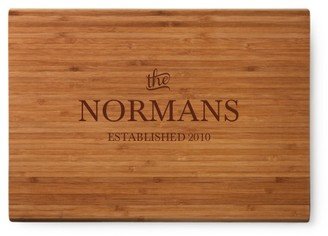 Cutting Boards: Stately Name Cutting Board, Bamboo, Rectangle Ornament, White