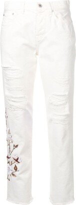 Distressed Flowers Jeans