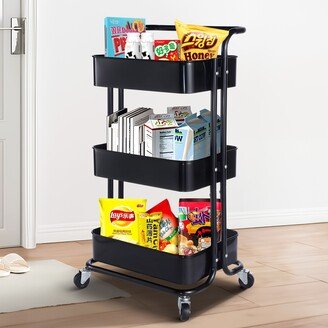 Master 3 Tiers Kitchen Vege Fruit Storage Slim Trolley Cart Tray Organizer