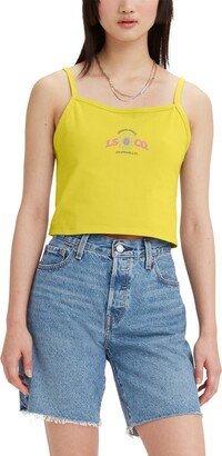 Women's Graphic Cropped Sweetheart Neckline 90s Tank Top