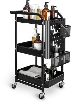 Tatahance 3-Tier Metal Storage Utility Trolley With Wheels