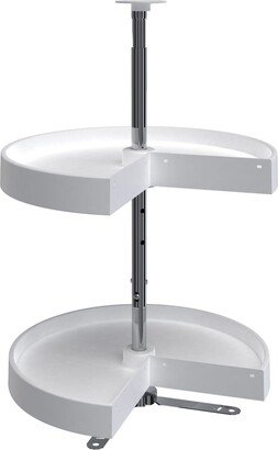 LD-2942-18-11-1 18 Inch Polymer Pie Cut 2-Shelf Lazy Susan, White - 7.12