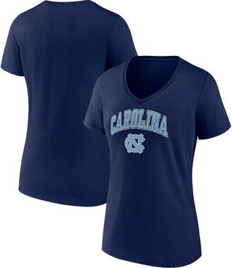 Women's Branded Navy North Carolina Tar Heels Evergreen Campus V-Neck T-shirt