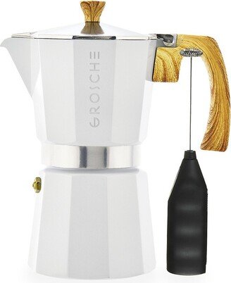 Milano Stovetop Espresso Maker, 9 Cup Moka Pot & Milk Frother Gift Set