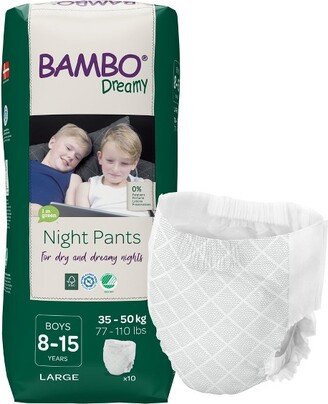 Bambo Nature Bambo Dreamy Potty Training Night Pants for Boys Ages 8-15, 10 Count, 3 Packs, 30 Total