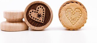 No. 067 Wooden Stamp Deeply Engraved Heart, Christmas, Christmas Gift, Toys, Stamp, Baking Gift, Tree