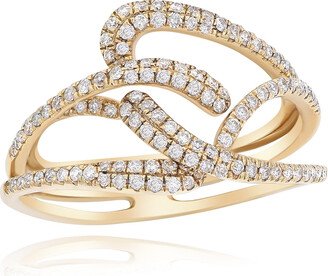 14kt Yg Ring With 0.44ct Diamonds / 3.4gm / 122 Stone