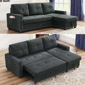 Calnod Reversible Sectional Sofa Bed with Storage Chaise - Modern Design, Convertible, Comfortable