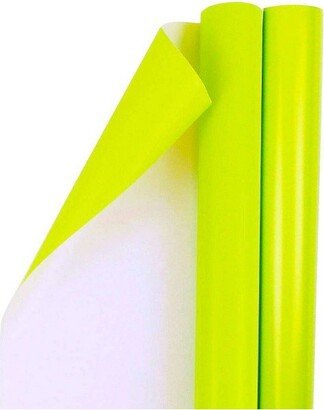 JAM Paper & Envelope JAM PAPER Lime Green Glossy Gift Wrapping Paper Roll - 2 packs of 25 Sq. Ft.