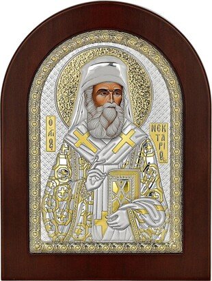 Saint Nektarios - Greek Orthodox Catholic Christian Byzantine-Silver Icon