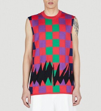 Checked Knitted Vest