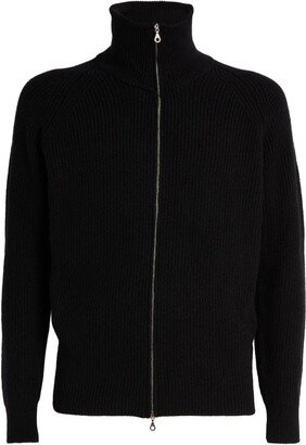 Merino-Cashmere Zip-Up Cardigan