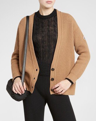 Cashmere Blend Button-Front Cardigan