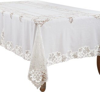 Saro Lifestyle Classic Lace Tablecloth, White,