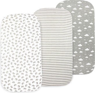 Bublo Baby Baby Bassinet Sheet Set for Boy and Girl, 3 Pack, Universal Fitted for Oval, Hourglass & Rectangle Bassinet Mattress, Fitted Sheets.