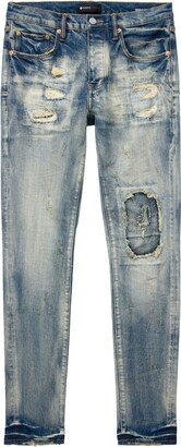 Distressed-Effect Low-Rise Jeans-AA