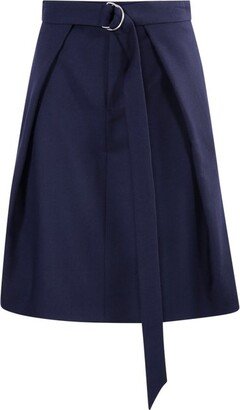 D-Ring Buckled Pleated Midi Skirt