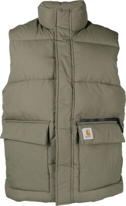 Logo-Patch Detail Padded Gilet