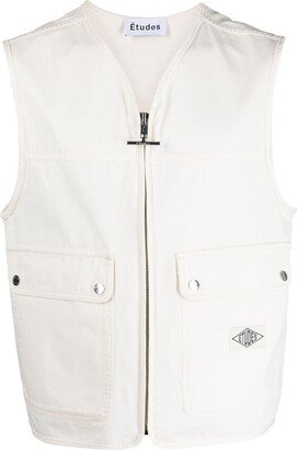 Zipped cotton vest