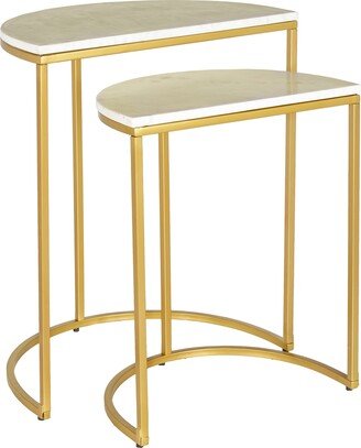 Loire Marble Nesting Table Set - 26H x 14W x 22D, 22H x 12W x 18D