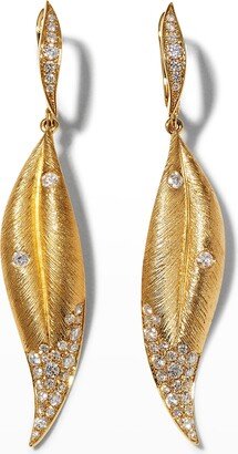 Graziela Gems 18K Yellow Gold Folha Drop Earrings with Diamonds