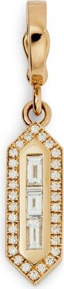 Yellow Gold And Diamond Triple Baguette Charm