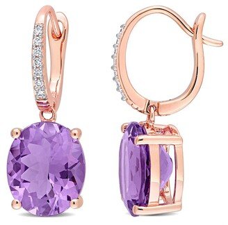 14K Rose Gold 8.11 Ct. Tw. Diamond & Amethyst Earrings