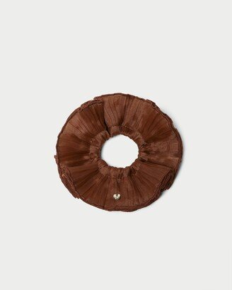 Emmy Brown Pleated Layer Scrunchie