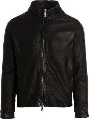 Zip-Up Long-Sleeved Bomber Jacket-AD