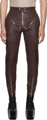 Purple Easy Strobe Leather Cargo Pants