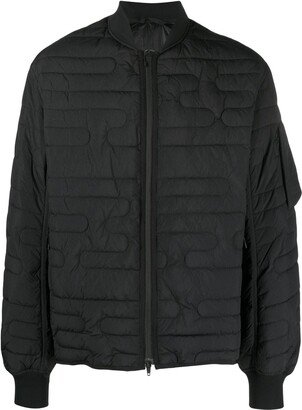 Quilted Zip-Up Bomber Jacket