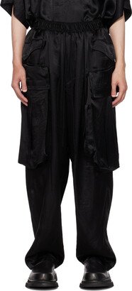 Black Wide Cargo Pants