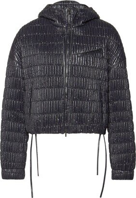 High-Shine Quilted Bomber Jacket