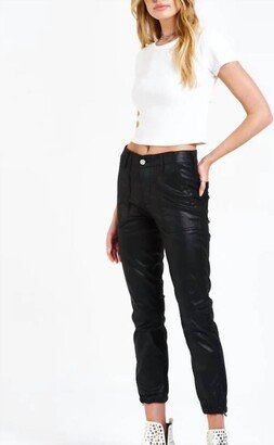 Dear John Denim High Rise Cropped Cargo Pants In Black