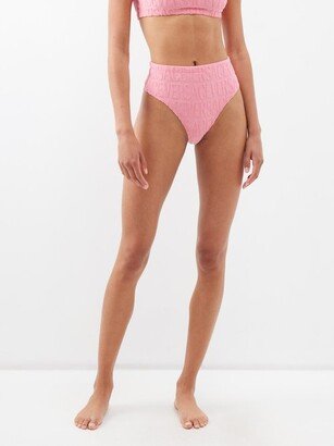 High-rise Jaquard-terry Bikini Briefs