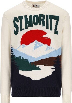 St.Moritz Postcard Intarsia Knit Jumper