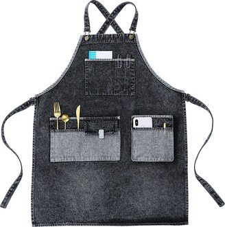 Customized Personalized Thick Denim Apron Barber Haircutter Gift Hair Dresser Salon For Men Women Barista Cafe Jean 2010