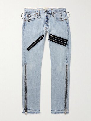 Weapon World Slim-Fit Straight-Leg Embellished Distressed Jeans-AA