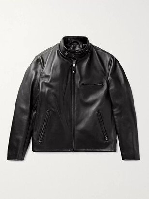 Classic Racer Slim-Fit Leather Biker Jacket-AA