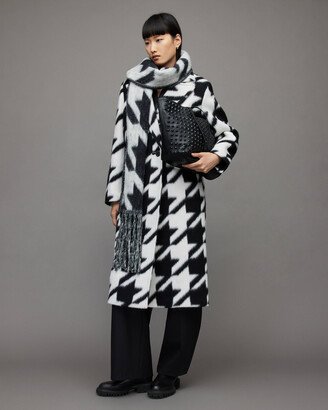 Mabel Houndstooth Oversized Long Coat