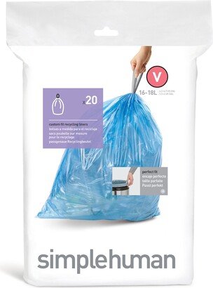 Pack Of 20 V 46L Bin Liners Clear blue