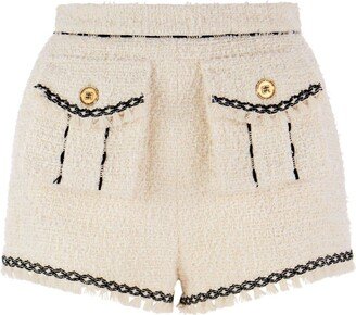 Fringed Tweed Shorts