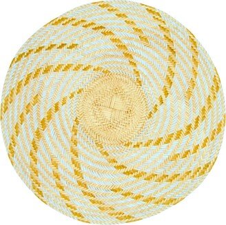Washein Sky Blue & Gold Spiral Placemats Set Of 4