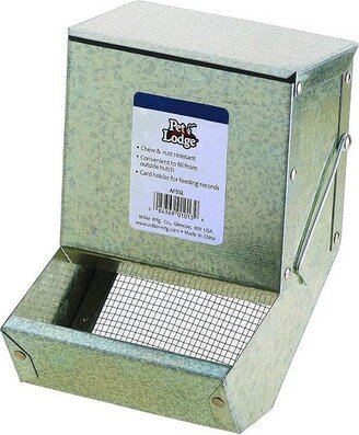 Pet Lodge Steel Small Animal Feeder with Lid and Sifter Bottom (5 Inch)