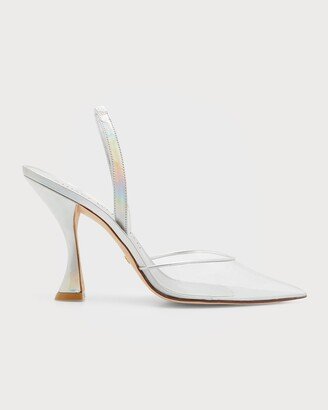 Xcurve Iridescent Halter Slingback Pumps