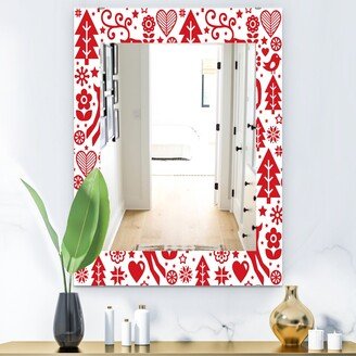 Designart 'Christmas II' Traditional Mirror - Printed Wall Mirror